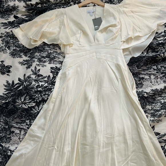 ASOS Wedding Dress - Off-White Satin, Retro Hollywood Glamour NWT Size 4 - Picture 10 of 14